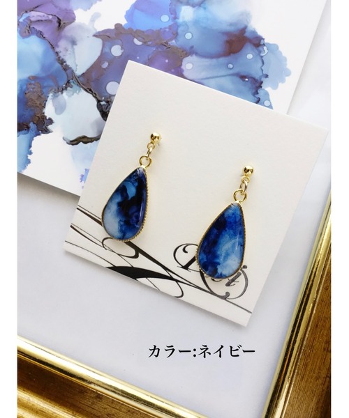 tone(トーン)の「【零-Rei-】瞬きシリーズ ドロップピアス(MA)(ピアス(両耳用)・レディース・ブラウン/ピンク/イエロー/オレンジ/グリーン/ブルー系その他/ブルー/ターコイズブルー/ラベンダー/パープル/レッド/ネイビー/ブルー系その他2/カーキ・FREE)」の5枚目の写真