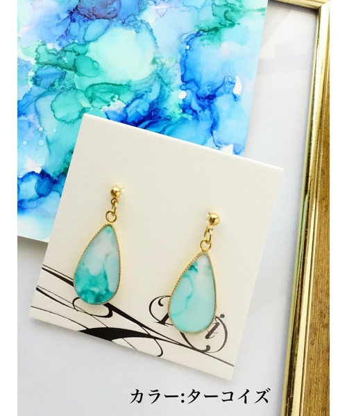 tone(トーン)の「【零-Rei-】瞬きシリーズ ドロップピアス(MA)(ピアス(両耳用)・レディース・ブラウン/ピンク/イエロー/オレンジ/グリーン/ブルー系その他/ブルー/ターコイズブルー/ラベンダー/パープル/レッド/ネイビー/ブルー系その他2/カーキ・FREE)」の6枚目の写真