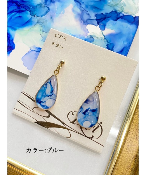 tone(トーン)の「【零-Rei-】瞬きシリーズ ドロップピアス(MA)(ピアス(両耳用)・レディース・ブラウン/ピンク/イエロー/オレンジ/グリーン/ブルー系その他/ブルー/ターコイズブルー/ラベンダー/パープル/レッド/ネイビー/ブルー系その他2/カーキ・FREE)」の7枚目の写真