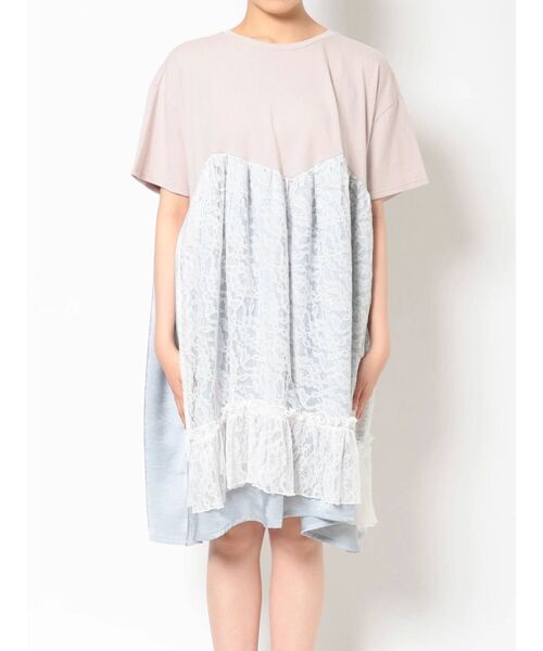 merry jenny（メリージェニー）の「イソザイレイヤードカットワンピース（ワンピース・レディース・オフホワイト/チャコールグレー/ピンク・FREE）」の12枚目の写真