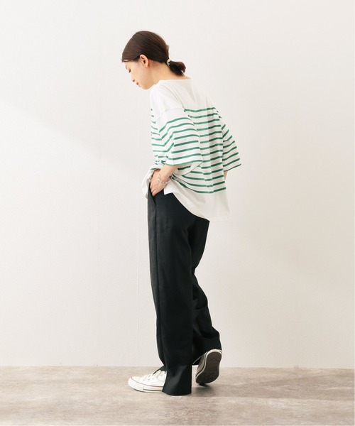 SLOBE IENA（スローブイエナ）の「リネン混イージーパンツ【ウエストゴム/手洗い可能】◆（その他パンツ・レディース・グリーン/アイボリー/ブラック・FREE）」の5枚目の写真