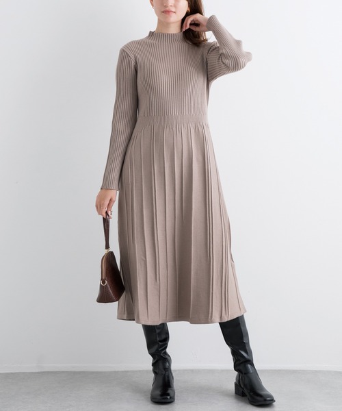 LAVEANGE（ラビアンジェ）の「プリーツ切替リブニットワンピース