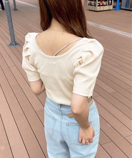 apres jour clair(アプレジュールクレア)の「【apres jour clair】パフショルリブカットソー【ZOZOTOWN限定アイテム】(Tシャツ/カットソー・レディース・アイボリー/モカ/ミント・フリー/X-LARGE)」の11枚目の写真