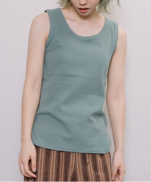 refinedworks（リファインドワークス）の「針抜きテレコ両面タンク（タンクトップ・レディース・ベージュ/ブラック/オフホワイト/グリーン・FREE）」の12枚目の写真