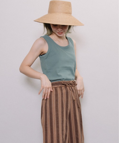 refinedworks（リファインドワークス）の「針抜きテレコ両面タンク（タンクトップ・レディース・ベージュ/ブラック/オフホワイト/グリーン・FREE）」の22枚目の写真