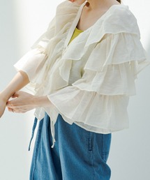 Kastane | 袖フリル編み上げボレロ(シャツ/ブラウス)