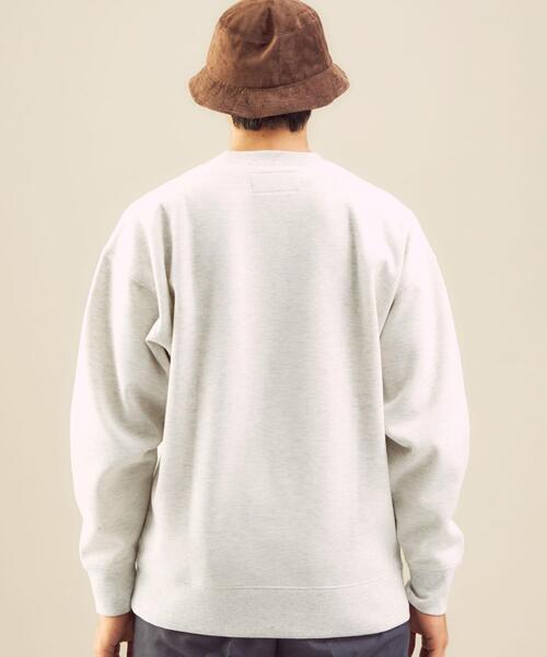 UNIVERSAL OVERALL（ユニバーサルオーバーオール）の「【別注】＜UNIVERSAL OVERALL×green label relaxing＞ロゴ クルーネック 長袖  スウェット（スウェット・メンズ・ナチュラル/ブラック・L/M/XL）」の5枚目の写真
