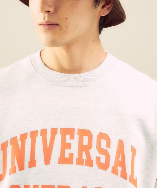 UNIVERSAL OVERALL（ユニバーサルオーバーオール）の「【別注】＜UNIVERSAL OVERALL×green label relaxing＞ロゴ クルーネック 長袖  スウェット（スウェット・メンズ・ナチュラル/ブラック・L/M/XL）」の11枚目の写真