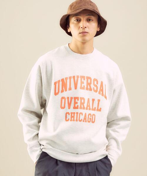 UNIVERSAL OVERALL（ユニバーサルオーバーオール）の「【別注】＜UNIVERSAL OVERALL×green label relaxing＞ロゴ クルーネック 長袖  スウェット（スウェット・メンズ・ナチュラル/ブラック・L/M/XL）」の4枚目の写真