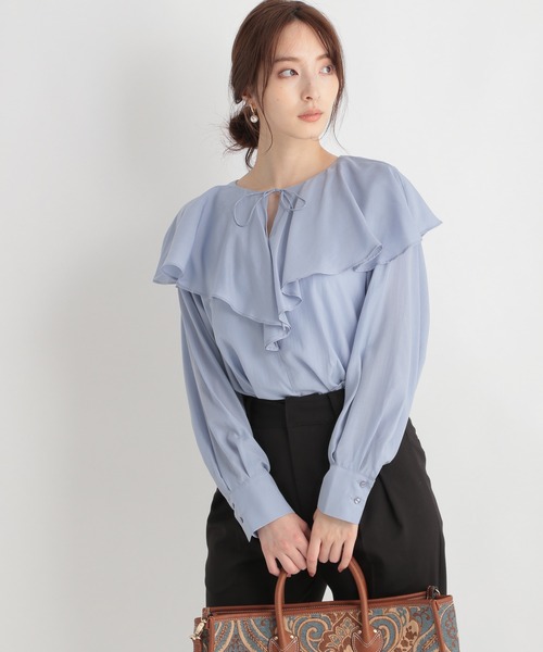 Andemiu（アンデミュウ）の「フリルネックブラウス219039（シャツ/ブラウス・レディース・ブラック/イエロー/ブルー・FREE）」の21枚目の写真