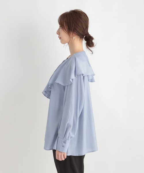 Andemiu（アンデミュウ）の「フリルネックブラウス219039（シャツ/ブラウス・レディース・ブラック/イエロー/ブルー・FREE）」の18枚目の写真