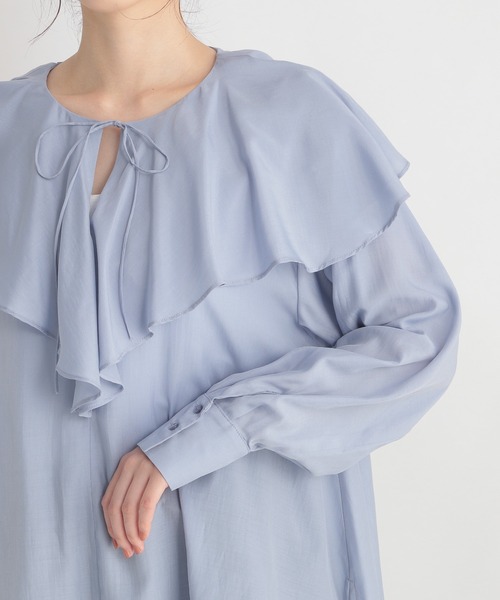 Andemiu（アンデミュウ）の「フリルネックブラウス219039（シャツ/ブラウス・レディース・ブラック/イエロー/ブルー・FREE）」の22枚目の写真