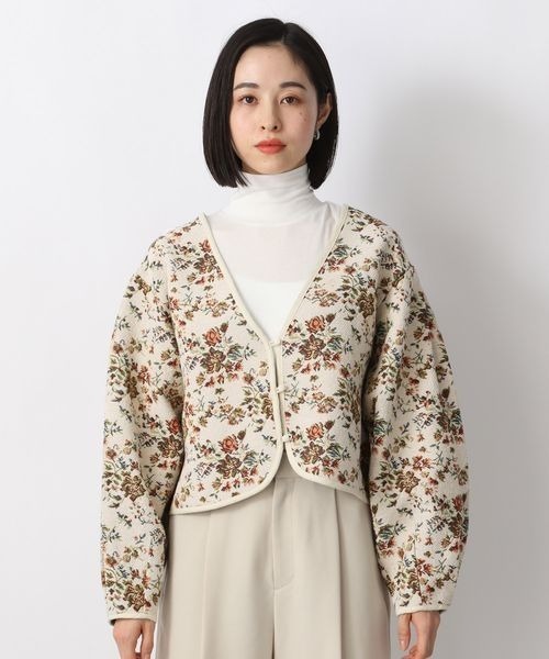 LOWRYS FARM（ローリーズファーム）の「ゴブランジャケカーデＬＳ　218031（カーディガン/ボレロ・レディース・ブラック/ベージュ/アイボリー/オレンジ・FREE）」の15枚目の写真