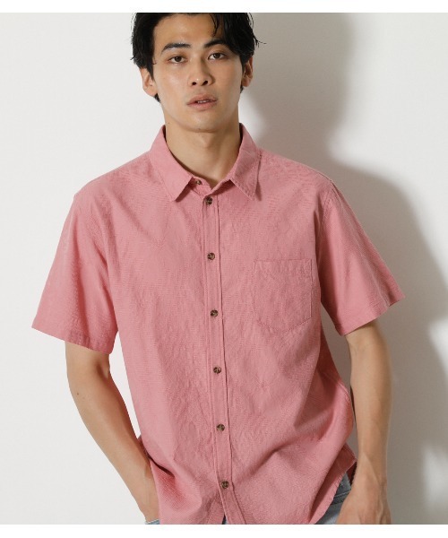 AZUL by moussy(アズールバイマウジー)の「SHADOW ALOHA SHIRT/シャドウアロハシャツ(シャツ/ブラウス・メンズ・ホワイト/ネイビー/ライトピンク・SMALL/MEDIUM/LARGE/X-LARGE)」の4枚目の写真