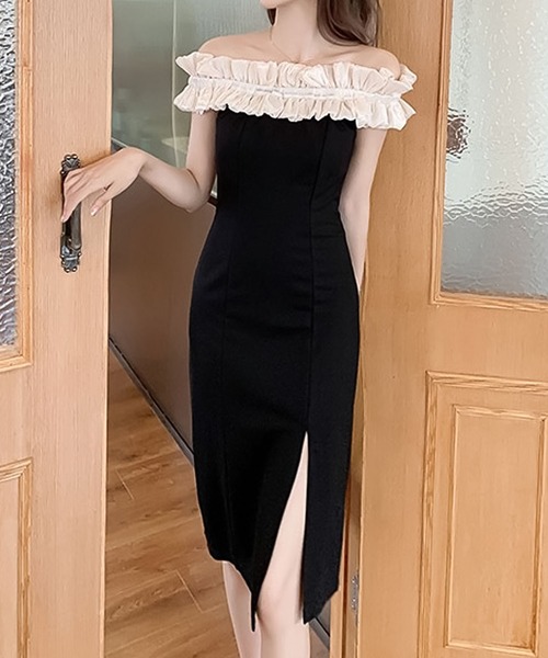 フリルオフショルダータイトワンピース ワンピース Ulysses ユリシス のファッション通販 Zozotown フリルオフショルダータイトワンピース ワンピース Ulysses ユリシス のファッション通販 Zozotown