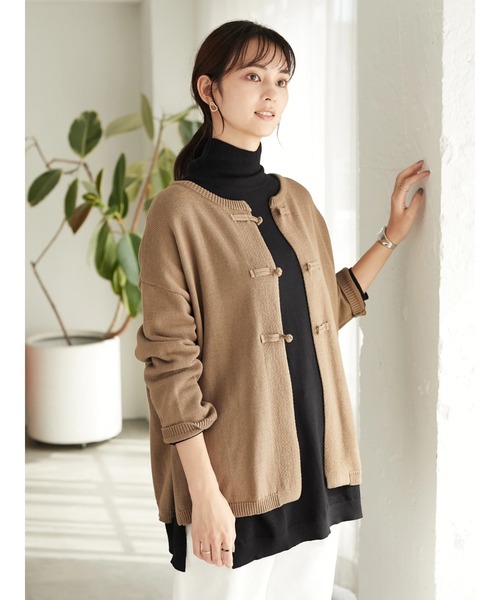 CRAFT STANDARD BOUTIQUE（クラフトスタンダードブティック）の「チャイナニットカーディガン　＊◇（カーディガン/ボレロ・レディース・ネイビー/アイボリー/モカ・FREE）」の5枚目の写真