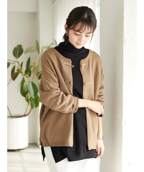 CRAFT STANDARD BOUTIQUE（クラフトスタンダードブティック）の「チャイナニットカーディガン　＊◇（カーディガン/ボレロ・レディース・ネイビー/アイボリー/モカ・FREE）」の6枚目の写真