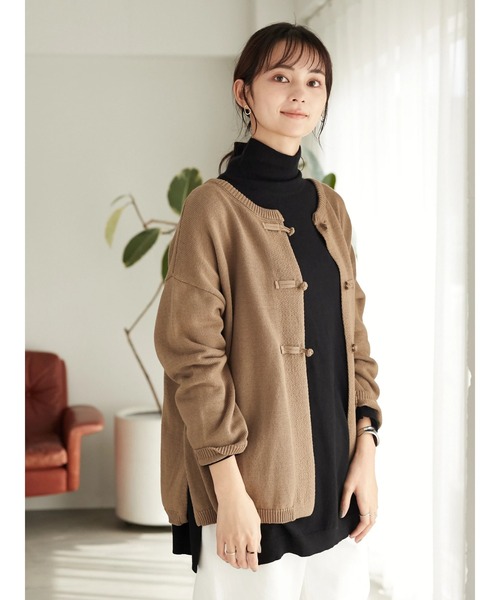 CRAFT STANDARD BOUTIQUE（クラフトスタンダードブティック）の「チャイナニットカーディガン　＊◇（カーディガン/ボレロ・レディース・ネイビー/アイボリー/モカ・FREE）」の7枚目の写真