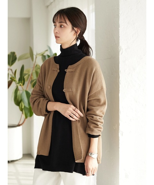 CRAFT STANDARD BOUTIQUE（クラフトスタンダードブティック）の「チャイナニットカーディガン　＊◇（カーディガン/ボレロ・レディース・ネイビー/アイボリー/モカ・FREE）」の8枚目の写真