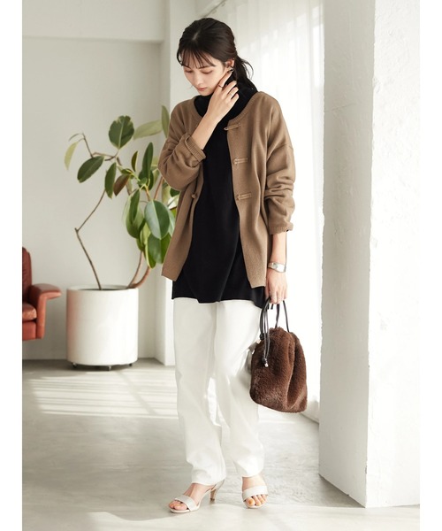 CRAFT STANDARD BOUTIQUE（クラフトスタンダードブティック）の「チャイナニットカーディガン　＊◇（カーディガン/ボレロ・レディース・ネイビー/アイボリー/モカ・FREE）」の9枚目の写真