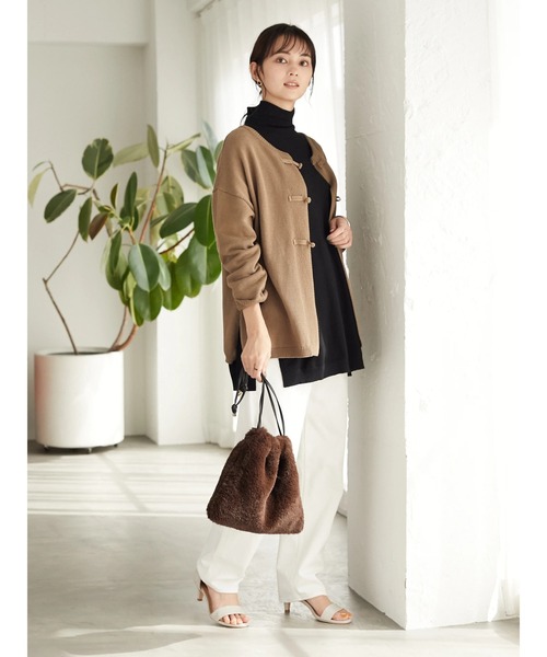 CRAFT STANDARD BOUTIQUE（クラフトスタンダードブティック）の「チャイナニットカーディガン　＊◇（カーディガン/ボレロ・レディース・ネイビー/アイボリー/モカ・FREE）」の11枚目の写真