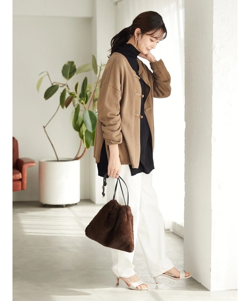 CRAFT STANDARD BOUTIQUE（クラフトスタンダードブティック）の「チャイナニットカーディガン　＊◇（カーディガン/ボレロ・レディース・ネイビー/アイボリー/モカ・FREE）」の12枚目の写真