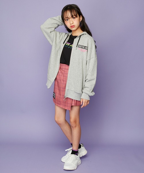 SISTER JENNI（SISTER JENNI）の「チェックスカート風ショーパン（その他パンツ・キッズ・ラベンダー/レッド/ブラウン・130cm/140cm/150cm/160cm）」の4枚目の写真