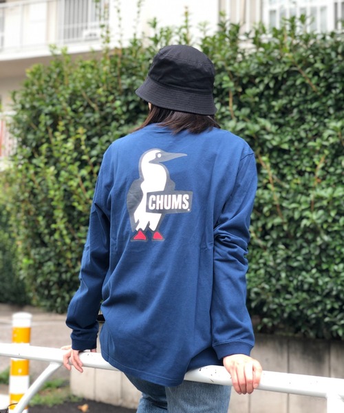 CHUMS(チャムス)の「【CHUMS】Booby Logo L/S T-Shirt(Tシャツ/カットソー・メンズ・ネイビー/カーキ/ホワイト/ブラック/ダークグリーン/ホワイト×ネイビー・X-LARGE/LARGE/MEDIUM)」の6枚目の写真