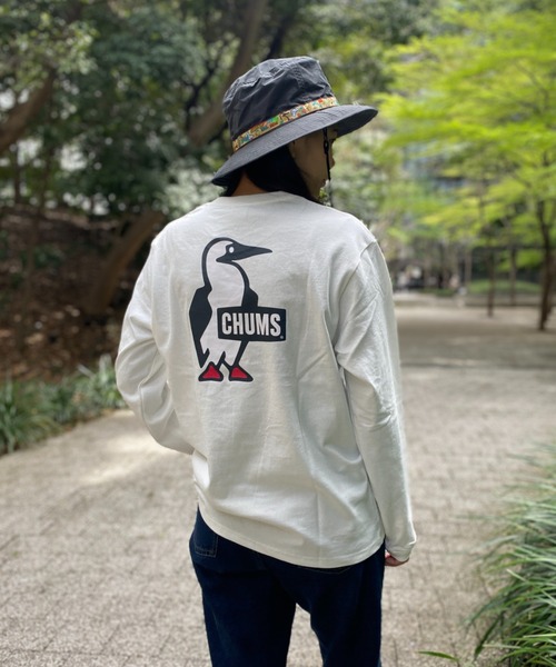 CHUMS(チャムス)の「【CHUMS】Booby Logo L/S T-Shirt(Tシャツ/カットソー・メンズ・ネイビー/カーキ/ホワイト/ブラック/ダークグリーン/ホワイト×ネイビー・X-LARGE/LARGE/MEDIUM)」の1枚目の写真