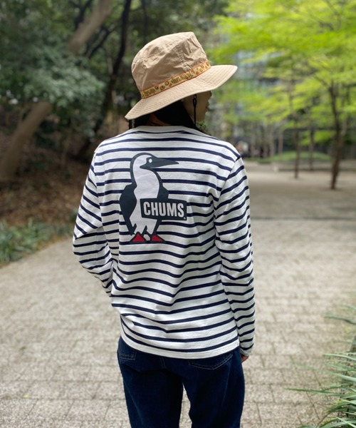 CHUMS(チャムス)の「【CHUMS】Booby Logo L/S T-Shirt(Tシャツ/カットソー・メンズ・ネイビー/カーキ/ホワイト/ブラック/ダークグリーン/ホワイト×ネイビー・X-LARGE/LARGE/MEDIUM)」の2枚目の写真