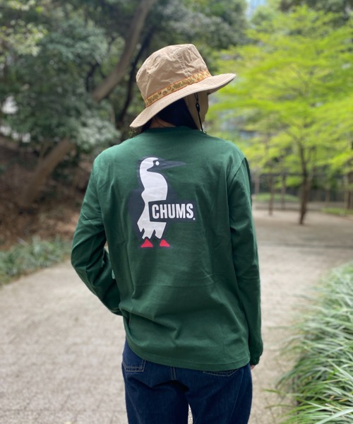 CHUMS(チャムス)の「【CHUMS】Booby Logo L/S T-Shirt(Tシャツ/カットソー・メンズ・ネイビー/カーキ/ホワイト/ブラック/ダークグリーン/ホワイト×ネイビー・X-LARGE/LARGE/MEDIUM)」の4枚目の写真
