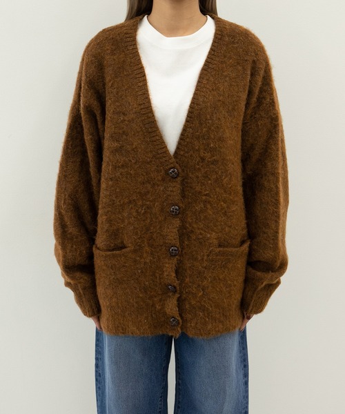 MUHET（ミュエータ）の「モヘア風カーディガン（カーディガン/ボレロ・レディース・ダークブラウン/パープル/ライトブラウン・SMALL/MEDIUM/LARGE）」の6枚目の写真