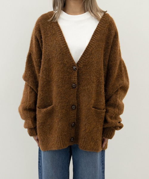 MUHET（ミュエータ）の「モヘア風カーディガン（カーディガン/ボレロ・レディース・ダークブラウン/パープル/ライトブラウン・SMALL/MEDIUM/LARGE）」の8枚目の写真