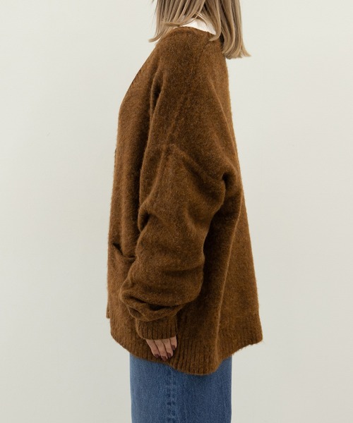 MUHET（ミュエータ）の「モヘア風カーディガン（カーディガン/ボレロ・レディース・ダークブラウン/パープル/ライトブラウン・SMALL/MEDIUM/LARGE）」の9枚目の写真