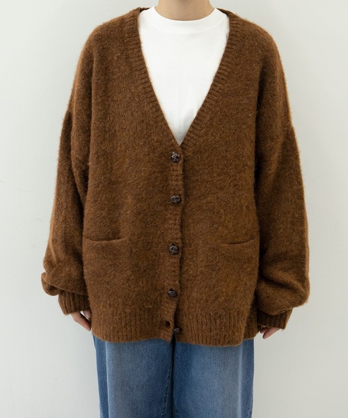 MUHET（ミュエータ）の「モヘア風カーディガン（カーディガン/ボレロ・レディース・ダークブラウン/パープル/ライトブラウン・SMALL/MEDIUM/LARGE）」の10枚目の写真
