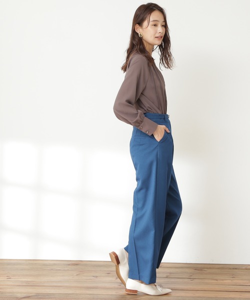 N.（N. Natural Beauty Basic）（エヌエヌナチュラルビューティーベーシック）の「◆ピンタックとろみブラウス（シャツ/ブラウス・レディース・オフホワイト/モカ/グリーン・MEDIUM）」の8枚目の写真