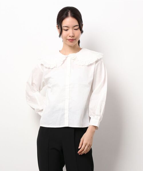 ehka sopo（エヘカソポ）の「ドットレース衿ブラウス（シャツ/ブラウス・レディース・ブラウン/ブラック/オフホワイト/グリーン・ﾌﾘ-）」の7枚目の写真