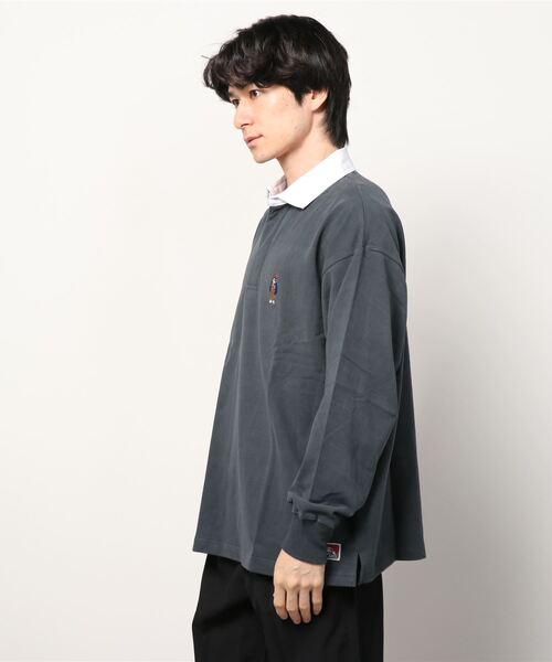 BEN DAVIS(ベンデイビス)の「【BENDAVIS/ベンデイビス】ミニゴリラワンポイント刺繍ラガーシャツ(その他トップス・メンズ・パープル/ネイビー/ブラック/アイボリー・M/L)」の5枚目の写真