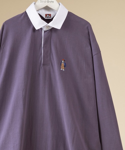 BEN DAVIS(ベンデイビス)の「【BENDAVIS/ベンデイビス】ミニゴリラワンポイント刺繍ラガーシャツ(その他トップス・メンズ・パープル/ネイビー/ブラック/アイボリー・M/L)」の4枚目の写真
