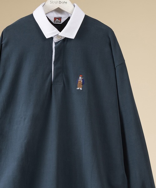 BEN DAVIS(ベンデイビス)の「【BENDAVIS/ベンデイビス】ミニゴリラワンポイント刺繍ラガーシャツ(その他トップス・メンズ・パープル/ネイビー/ブラック/アイボリー・M/L)」の3枚目の写真