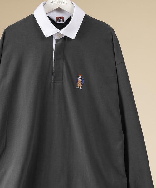 BEN DAVIS(ベンデイビス)の「【BENDAVIS/ベンデイビス】ミニゴリラワンポイント刺繍ラガーシャツ(その他トップス・メンズ・パープル/ネイビー/ブラック/アイボリー・M/L)」の2枚目の写真