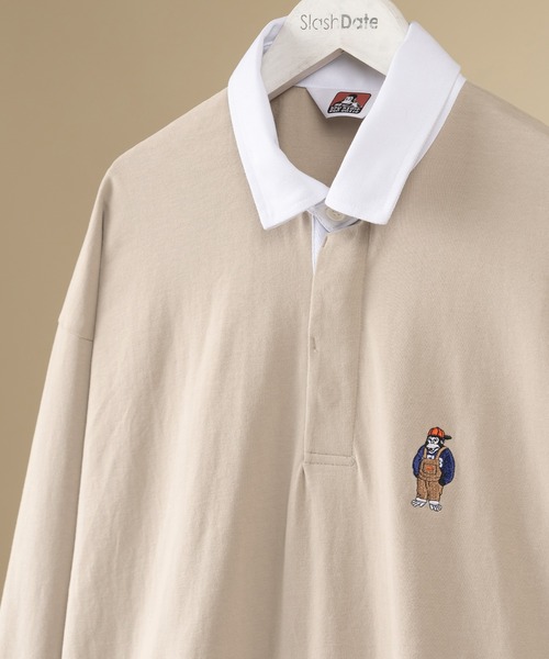 BEN DAVIS(ベンデイビス)の「【BENDAVIS/ベンデイビス】ミニゴリラワンポイント刺繍ラガーシャツ(その他トップス・メンズ・パープル/ネイビー/ブラック/アイボリー・M/L)」の11枚目の写真