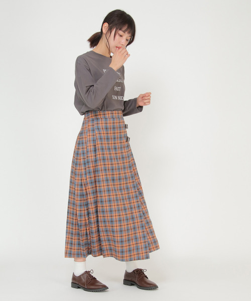 LBC（エルビーシー）の「チェックベルテッドスカート（スカート・レディース・グレー/オレンジ・M/L）」の5枚目の写真