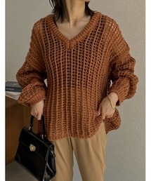 Re:EDIT | 透かし編みリサイクル起毛ルーズニットトップス(ニット/セーター)