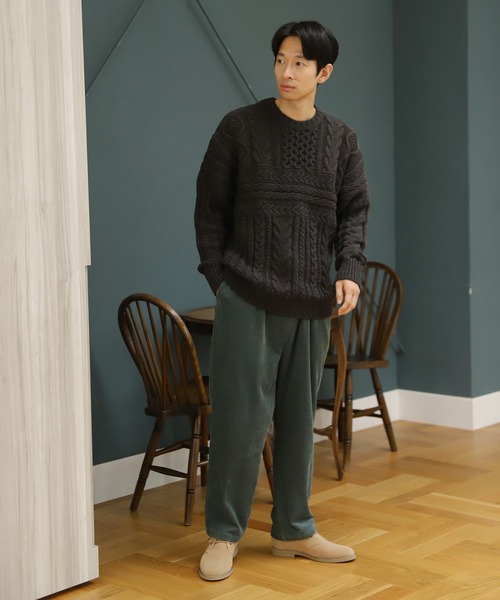 LAKOLE(ラコレ)の「ケーブル編みニットプルオーバー / 957532(ニット/セーター・メンズ・アイボリー/チャコール/ブラウン/ネイビー・MEDIUM/LARGE)」の10枚目の写真