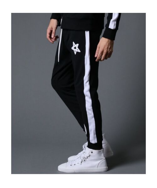 STUD MUFFIN（スタッドマフィン）の「STUD MUFFIN/スタッドマフィン/ストレッチベア裏毛 サガラパッチ＆ロゴ サイドライン リブパンツ（スウェットパンツ・メンズ・ブラック/グレー・2/4/3）」の18枚目の写真