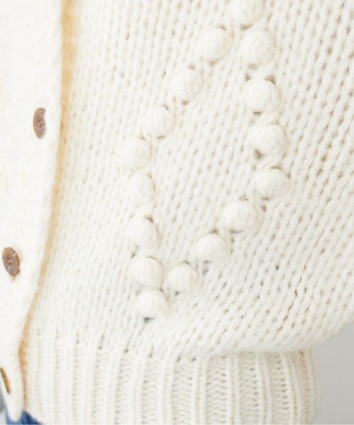 natural couture(ナチュラルクチュール)の「ポンポンニットカーディガン(カーディガン/ボレロ・レディース・オフホワイト/ブラウン/ベージュ・FREE)」の22枚目の写真