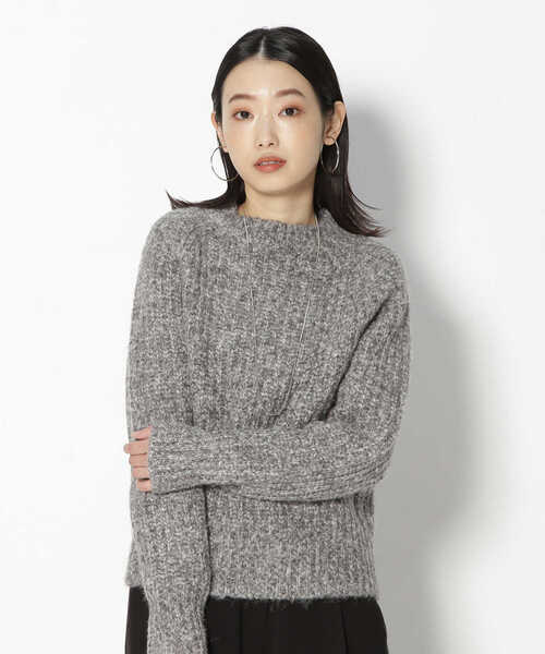 NATURAL BEAUTY BASIC（ナチュラルビューティーベーシック）の「メランジ片畦ニット（ニット/セーター・レディース・ベージュ系その他/グレー系その他/パープル系その他・MEDIUM）」の17枚目の写真