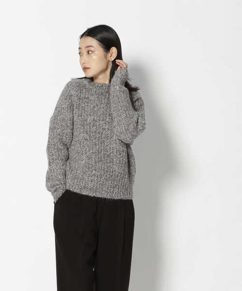 NATURAL BEAUTY BASIC（ナチュラルビューティーベーシック）の「メランジ片畦ニット（ニット/セーター・レディース・ベージュ系その他/グレー系その他/パープル系その他・MEDIUM）」の19枚目の写真