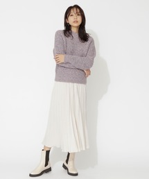 NATURAL BEAUTY BASIC | メランジ片畦ニット(ニット/セーター)